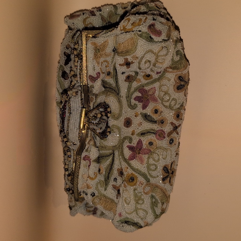 Antique beaded gold purse